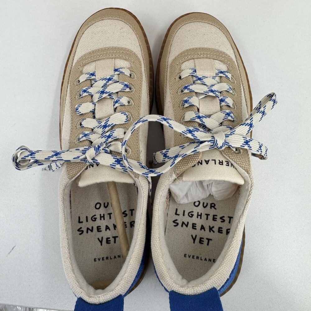 Everlane Tread Bare Sneaker size 8 Women's in Canvas/Red/Blue Lace-up Shoes - Picture 4 of 11